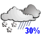 Possibilit� d'averses de pluie ou de neige (30%)